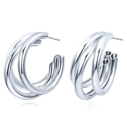 Personality Exaggerated Earrings Women\'s Heavy Metal High-end Ear Studs Large Circle French Retro Design Earrings