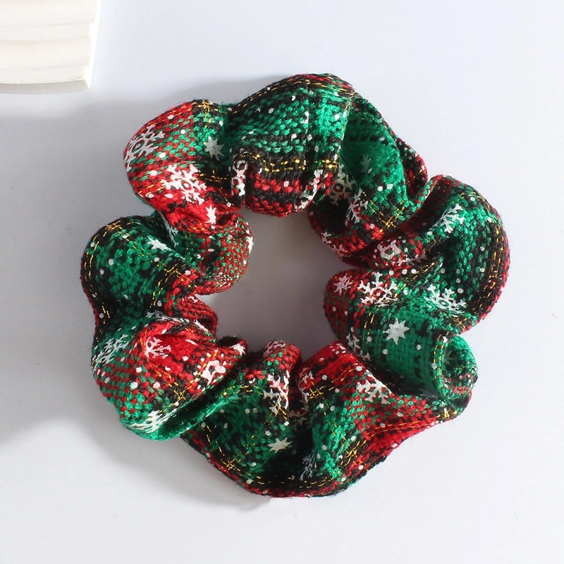 Classic Style Women's Plaid Snowflake Cloth Hair Tie