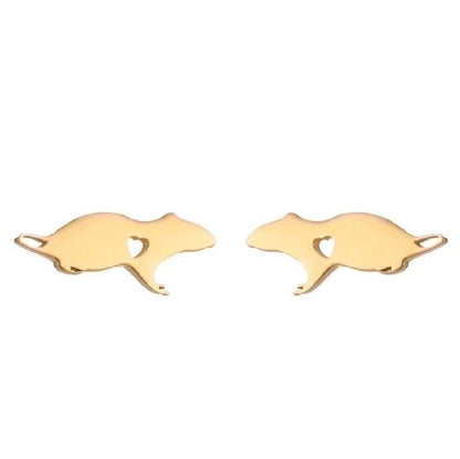 1 Pair Minimalist Animal Plating 304 Stainless Steel 18K Gold Plated Ear Studs