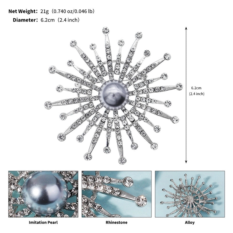 Elegant Snowflake Alloy Rhinestones Women's Brooches