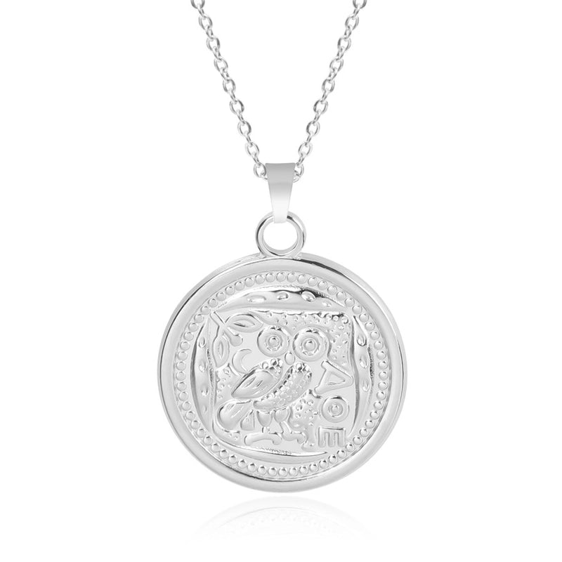 3 Pieces Casual Minimalist Round Owl 304 Stainless Steel 18K Gold Plated Pendant Necklace Necklace Pendant