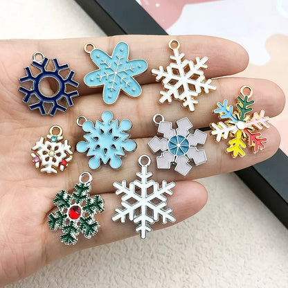 1 Piece 20 PCS/Package 13x16mm 16x21mm 18x20mm Alloy Snowflake Pendant Jewelry Accessories