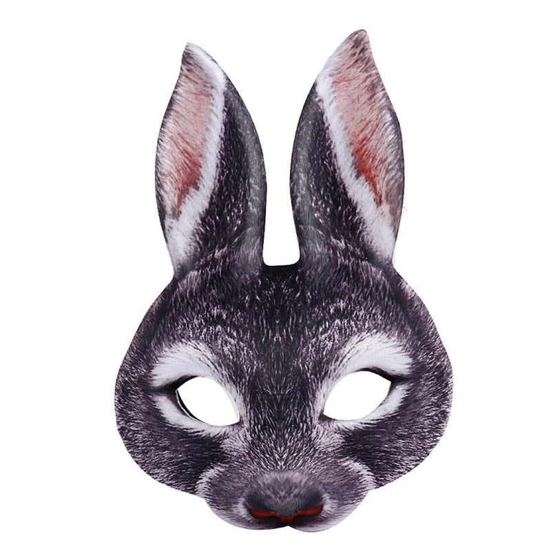 Halloween Easter Mardi Gras Party Makeup Dance Rabbit Mask Animal Cartoon Props Bunny Face Mask Costume Accessory