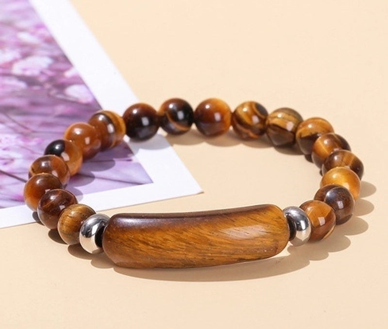 Minimalist Geometric Stainless Steel Natural Stone Polishing Bracelets