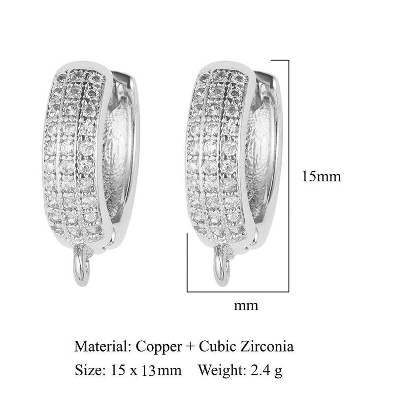 1 Pair Minimalist Solid Color Inlay Copper Zircon Earrings