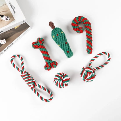 Cute Cotton Rope Christmas Infinite Twist Pet Toys