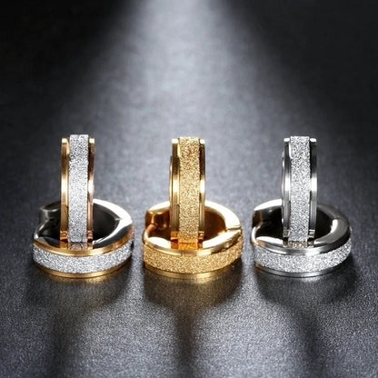 1 Pair Minimalist Solid Color Plating Stainless Steel Gold Plated Earrings