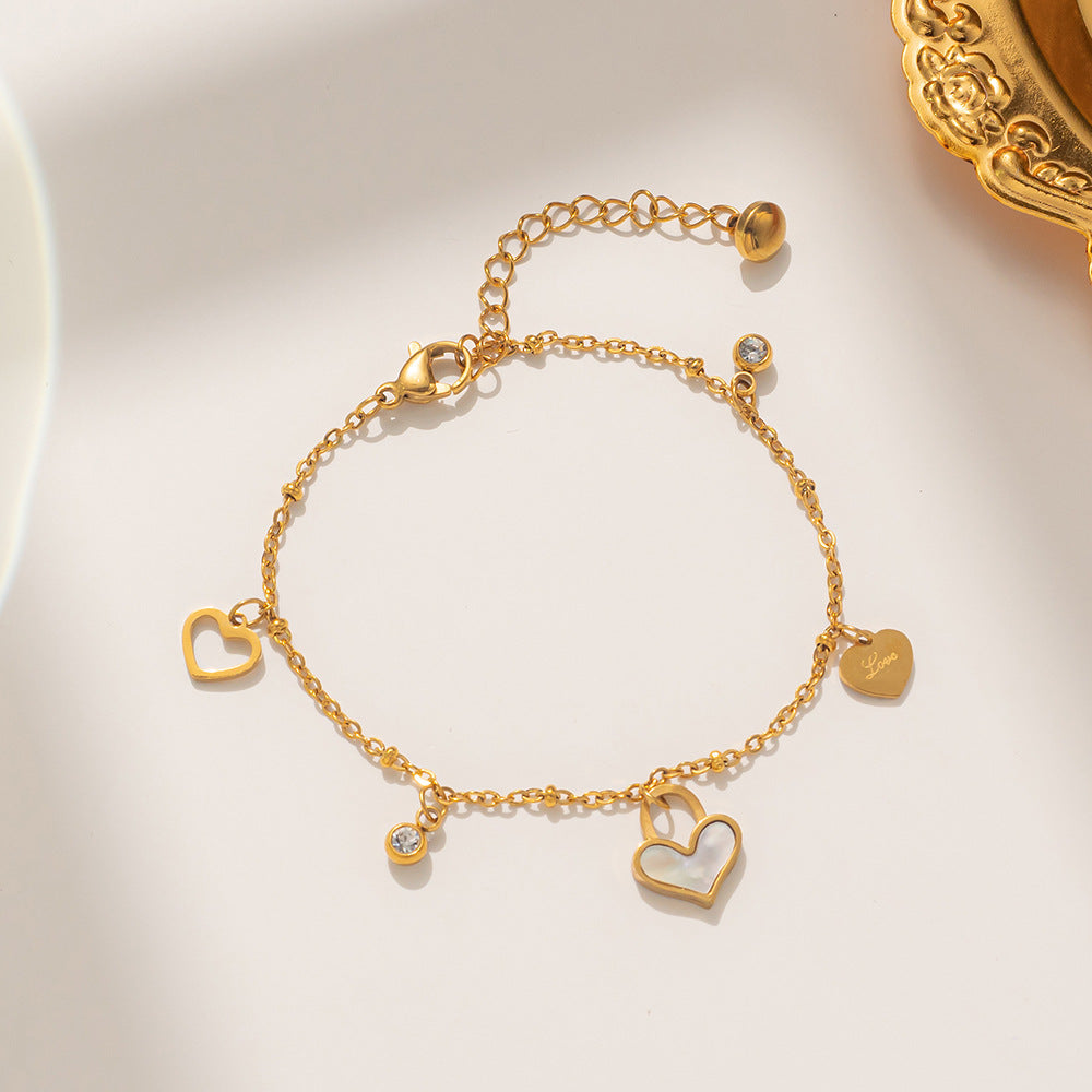 Women Geometric Titanium Steel 18K Gold Plated Bracelets