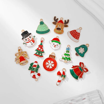 10 PCS/Package 15.9*17.8mm 16*22MM 18.1*19mm Alloy Christmas Hat Christmas Tree Santa Claus Pendant Jewelry Accessories