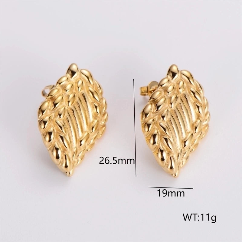 1 Pair French Style Minimalist Round Square Heart Shape 304 Stainless Steel No Inlaid 18K Gold Plated Ear Studs