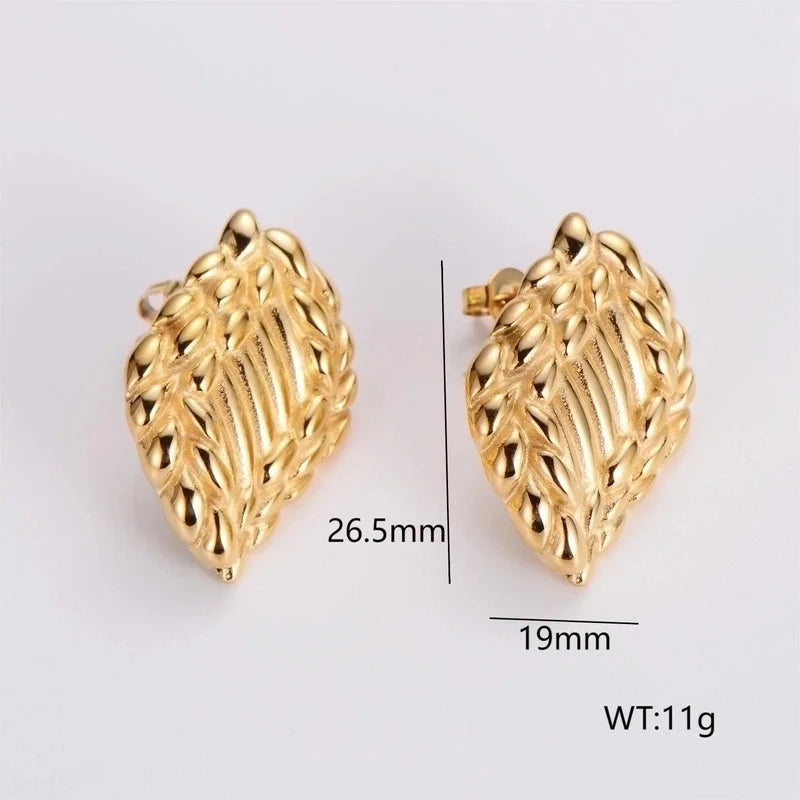 1 Pair French Style Minimalist Round Square Heart Shape 304 Stainless Steel No Inlaid 18K Gold Plated Ear Studs