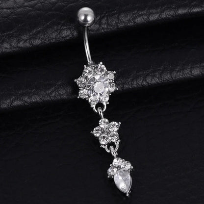 Belly Rings Exaggerated Flower Alloy Diamond
