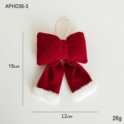Christmas Bow Red Christmas Pendant Velvet Wedding Decoration Christmas Tree Ornament
