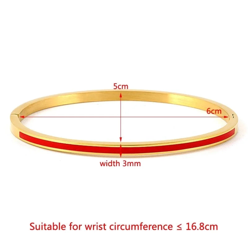 Streetwear Solid Color Stainless Steel Bangle In Bulk