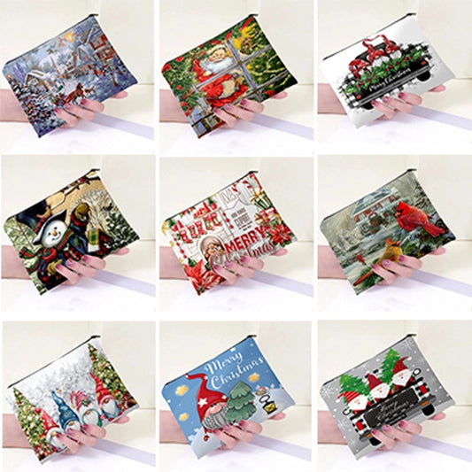 Hot Sale Christmas Holiday Printing Technology Cloth Cosmetic Bag Coin Purse Mobile Phone Bag