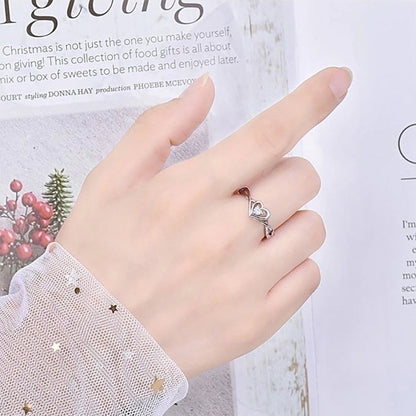 Minimalist Geometric Copper Plating Inlay Artificial Gemstones Rings