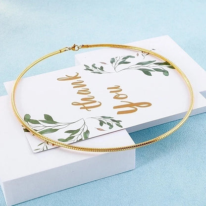 Titanium Steel 18K Gold Plated Minimalist Geometric Choker