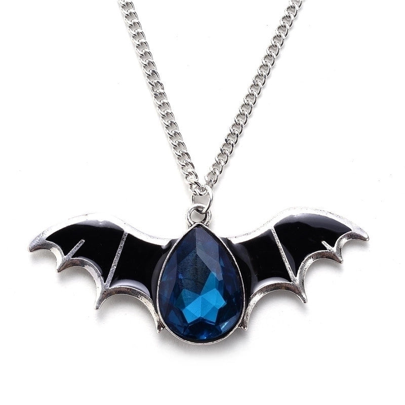 Gothic Bat Alloy Inlay Rhinestones Halloween Men'S Pendant Necklace