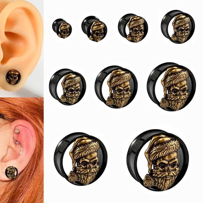 1 Piece Ear Cartilage Rings & Studs Classical Hip-Hop Vintage Style Skull 304 Stainless Steel Copper 18K Gold Plated Auricle