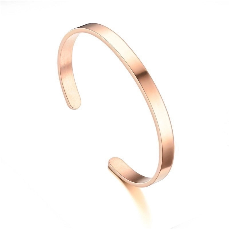 Minimalist Solid Color Stainless Steel Plating Bangle 1 Piece