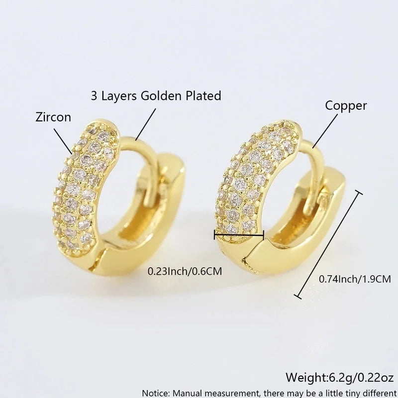 1 Pair Elegant Minimalist Classic Style Geometric Inlay Copper Zircon Earrings