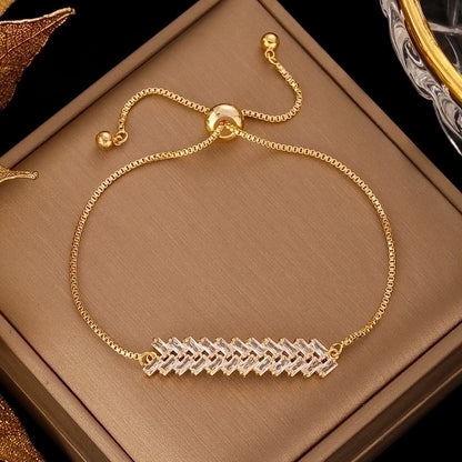 Minimalist Geometric Stainless Steel Plating Inlay Artificial Pearls Bracelets