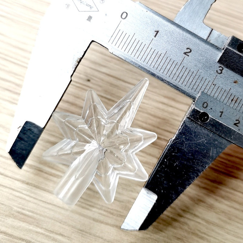 10 Pieces Transparent Round Ball Snowflake Small Five-star Christmas Tree Light String Accessories Five-pointed Star Tree Top Star Christmas Decoration