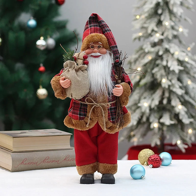 Christmas New 18 Inch 46cm Standing Sitting Santa Claus Doll Christmas Decoration Gift Ornaments