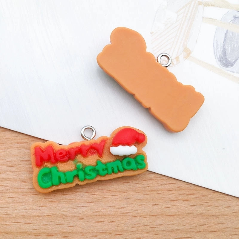 1 Piece 15 * 22mm 15 * 26mm 17 * 22mm Resin Christmas Tree Santa Claus Christmas Socks Pendant Jewelry Accessories