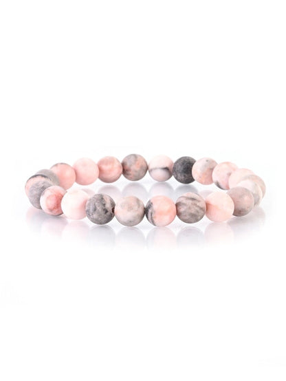 2 Pieces Casual Minimalist Round Natural Stone Lava Rock Bracelets In Bulk