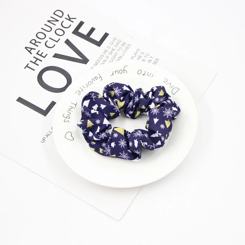 Christmas Cute Women's Color Block Rib-Knit Hair Tie