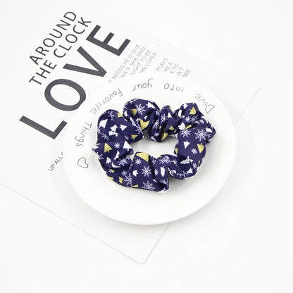 Christmas Cute Women's Color Block Rib-Knit Hair Tie