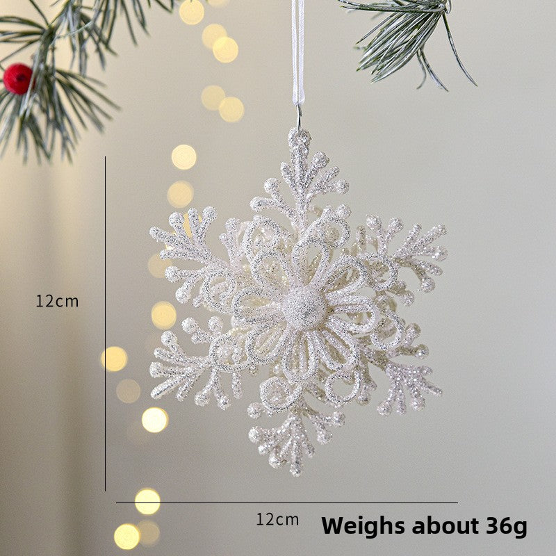 Christmas Decoration Transparent Glitter Acrylic Snowflake Gold Snowflake Christmas Tree Window Decoration Pendant