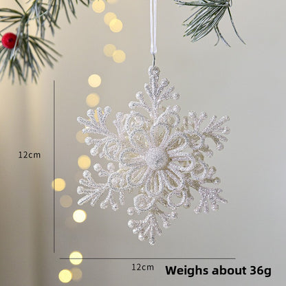 Christmas Decoration Transparent Glitter Acrylic Snowflake Gold Snowflake Christmas Tree Window Decoration Pendant