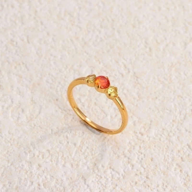 Retro Water Droplets Titanium Steel Inlay Artificial Diamond Rings