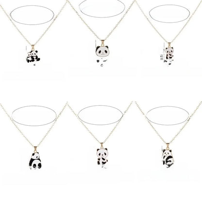 Cartoon Style Cute Panda K Gold Plated 201 Stainless Steel Zinc Alloy Pendant Necklace