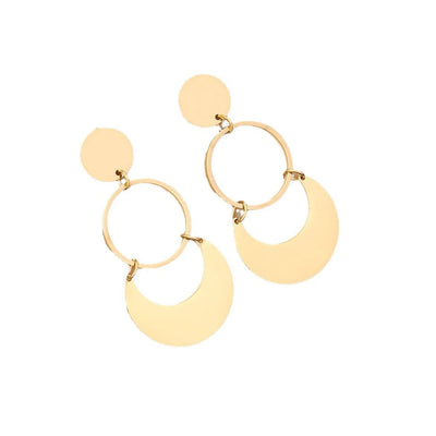 Expressive Leaf Stainless Steel Electroplating Stud Earrings