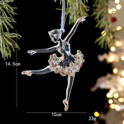 Christmas Minimalist Christmas Tree Snowflake Plastic Party Festival Hanging Ornaments Decorations Hanging Ornaments