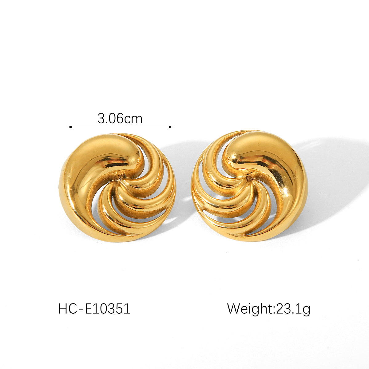IG Style Pearl Geometric Stainless Steel Electroplating Earrings