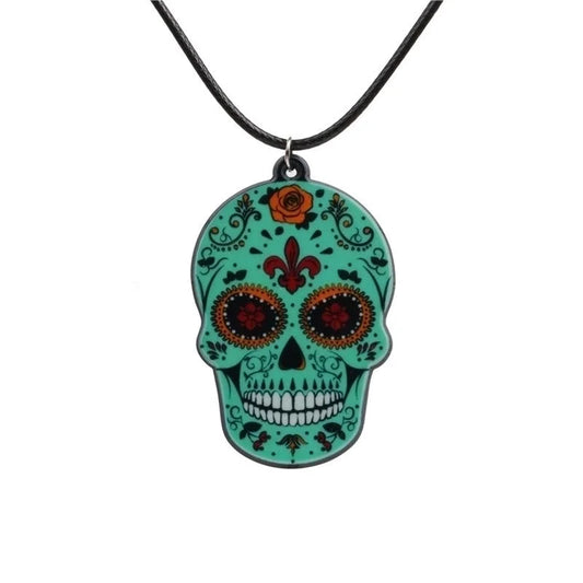 Acrylic Fashion Skeleton Skull Necklace (green) Nhyl0266-green