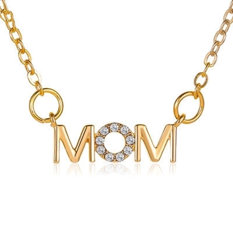 Necklace Simple English Alphabet Necklace Mother Pendant Clavicle Chain Mom Copper Necklace