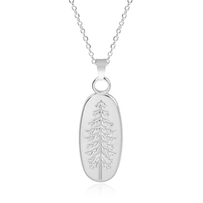 Casual Minimalist Tree 304 Stainless Steel 18K Gold Plated Pendant Necklace Necklace Pendant