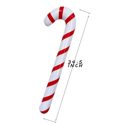Christmas Decoration Inflatable Candy Cane Balloon Christmas Tree Crutch Decoration Indoor And Outdoor Holiday Decoration