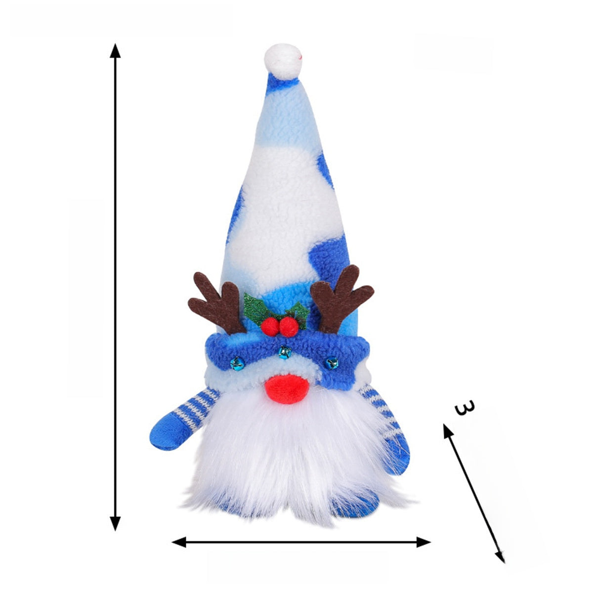 Christmas Decoration Christmas Sequin Lighted Rudolph Doll Christmas Glowing Faceless Gnome Doll Ornament