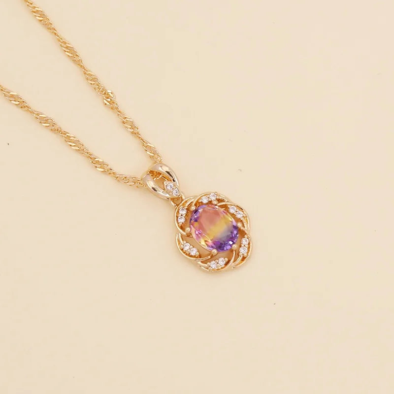 Women Minimalist Metal Flower Alloy Electroplating Necklaces