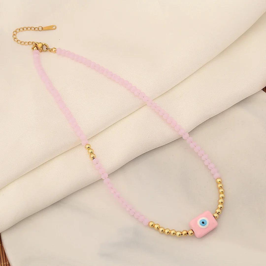 Eye Geometric Artificial Crystal Handmade Necklaces