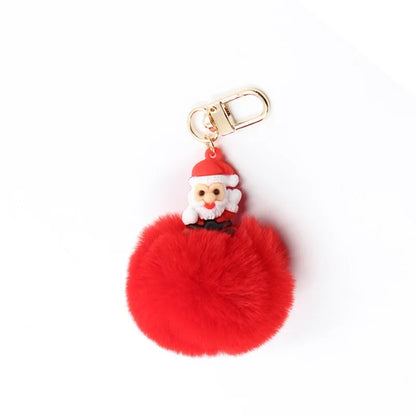 Cute Christmas Tree Santa Claus Snowman Polyester Silica Gel Christmas Unisex Bag Pendant Keychain