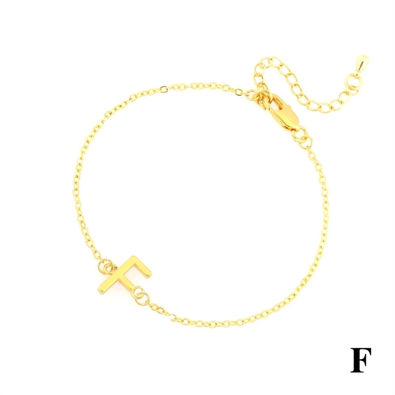 Minimalist Letter Copper Plating 18k Gold Plated Bracelets