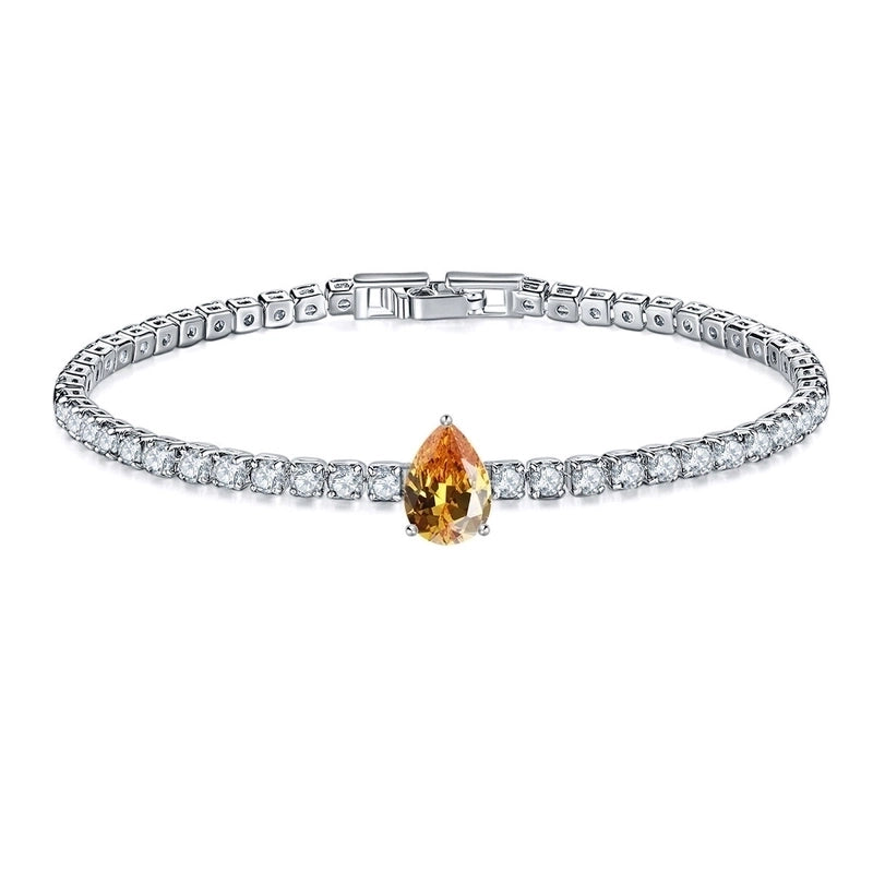 Retro Water Droplets Copper Inlay Zircon Bracelets 1 Piece