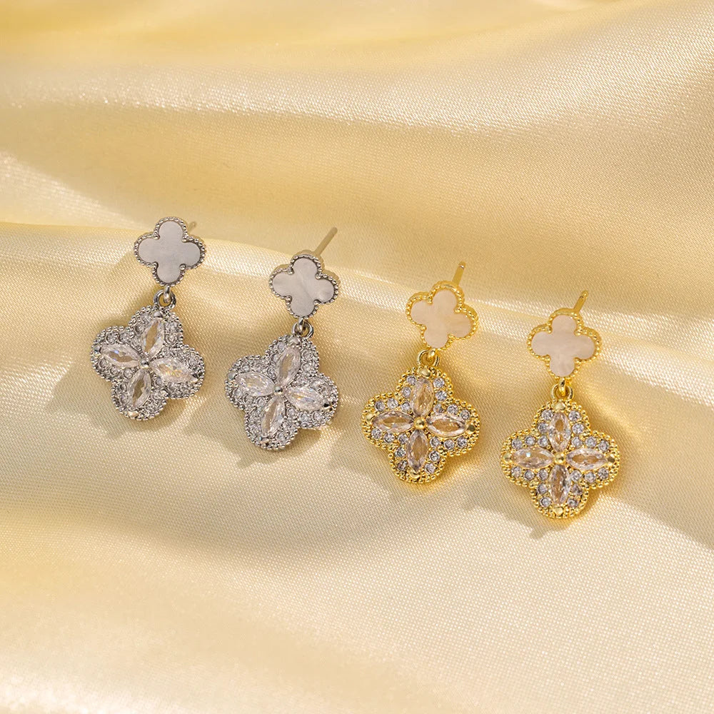 Minimalist Quadrilateral Geometric Copper Electroplating Stud Earrings